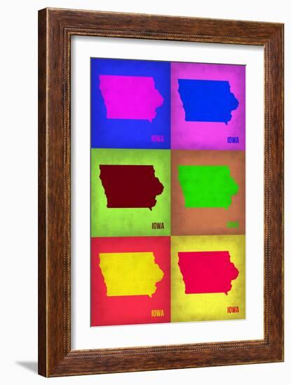 Iowa Pop Art Map 2-NaxArt-Framed Art Print