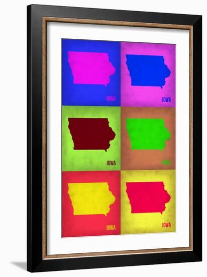 Iowa Pop Art Map 2-NaxArt-Framed Art Print