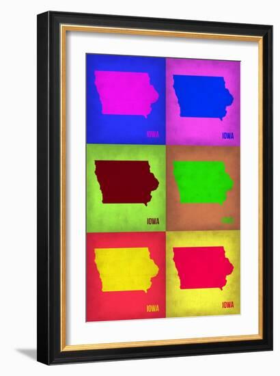 Iowa Pop Art Map 2-NaxArt-Framed Art Print