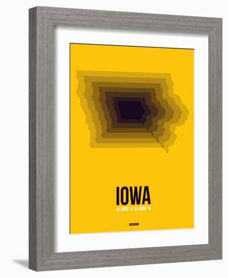 Iowa Radiant Map 3-NaxArt-Framed Art Print