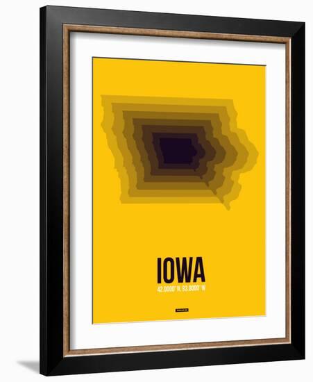 Iowa Radiant Map 3-NaxArt-Framed Art Print