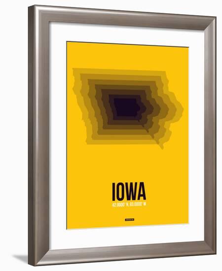 Iowa Radiant Map 3-NaxArt-Framed Art Print