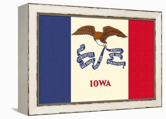 Iowa State Flag-Lantern Press-Framed Stretched Canvas