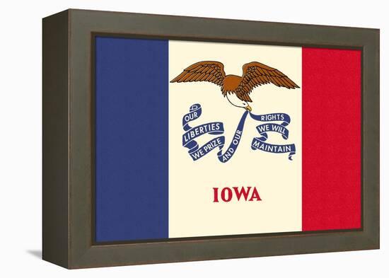 Iowa State Flag-Lantern Press-Framed Stretched Canvas