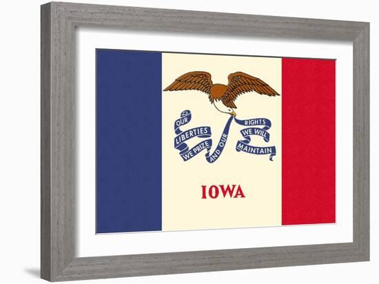 Iowa State Flag-Lantern Press-Framed Art Print