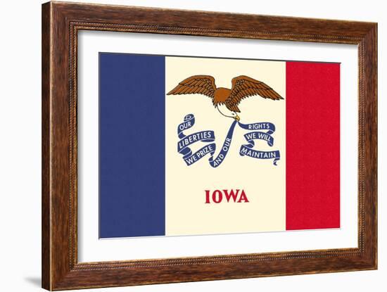 Iowa State Flag-Lantern Press-Framed Art Print