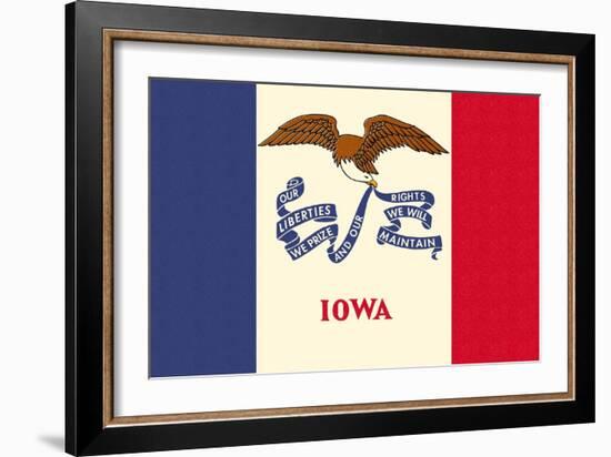 Iowa State Flag-Lantern Press-Framed Art Print
