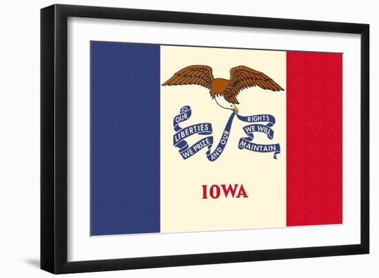 Iowa State Flag-Lantern Press-Framed Art Print