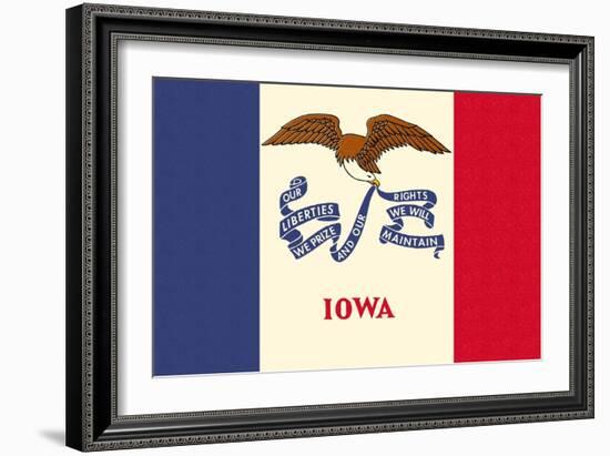 Iowa State Flag-Lantern Press-Framed Art Print