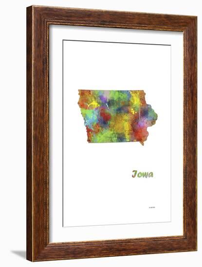 Iowa State Map 1-Marlene Watson-Framed Giclee Print