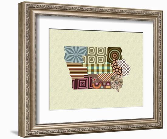 Iowa State Map-Lanre Adefioye-Framed Giclee Print