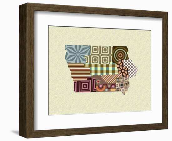 Iowa State Map-Lanre Adefioye-Framed Giclee Print