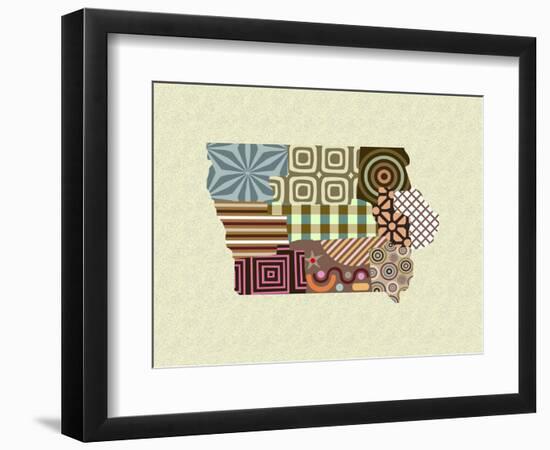 Iowa State Map-Lanre Adefioye-Framed Giclee Print