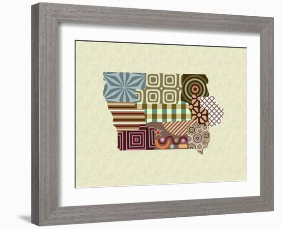 Iowa State Map-Lanre Adefioye-Framed Giclee Print