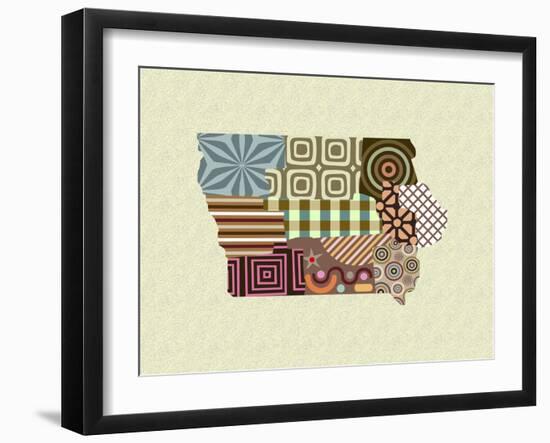 Iowa State Map-Lanre Adefioye-Framed Giclee Print