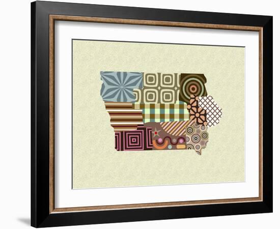 Iowa State Map-Lanre Adefioye-Framed Giclee Print