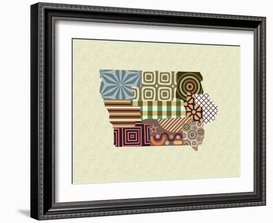 Iowa State Map-Lanre Adefioye-Framed Giclee Print