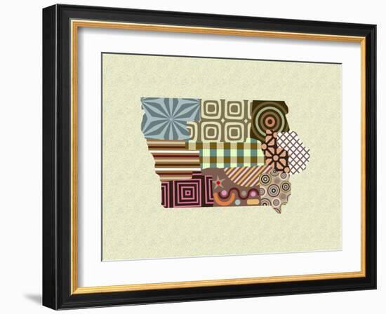 Iowa State Map-Lanre Adefioye-Framed Giclee Print