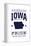 Iowa State Pride - Blue on White-Lantern Press-Framed Stretched Canvas