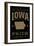 Iowa State Pride - Gold on Black-Lantern Press-Framed Art Print