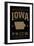 Iowa State Pride - Gold on Black-Lantern Press-Framed Art Print