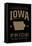 Iowa State Pride - Gold on Black-Lantern Press-Framed Stretched Canvas