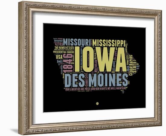 Iowa Word Cloud 1-NaxArt-Framed Art Print