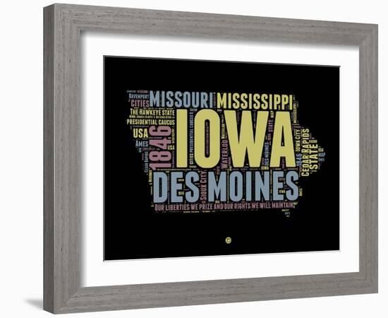 Iowa Word Cloud 1-NaxArt-Framed Art Print