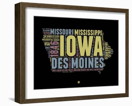 Iowa Word Cloud 1-NaxArt-Framed Art Print