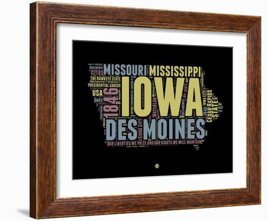 Iowa Word Cloud 1-NaxArt-Framed Art Print