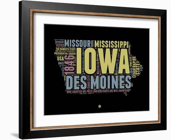 Iowa Word Cloud 1-NaxArt-Framed Art Print