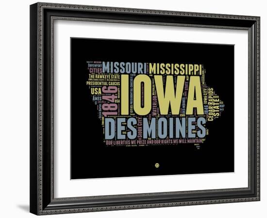 Iowa Word Cloud 1-NaxArt-Framed Art Print