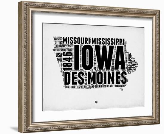 Iowa Word Cloud 2-NaxArt-Framed Art Print