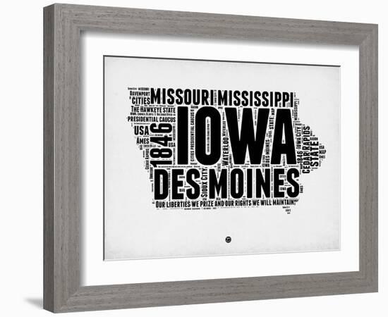 Iowa Word Cloud 2-NaxArt-Framed Art Print