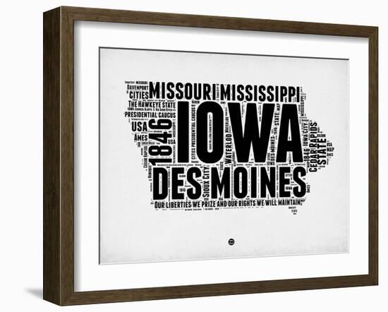 Iowa Word Cloud 2-NaxArt-Framed Art Print