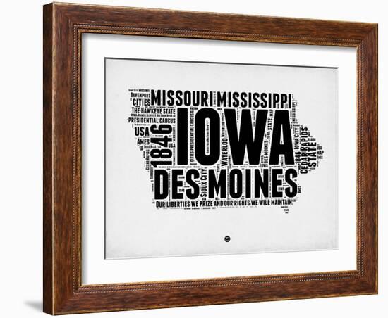 Iowa Word Cloud 2-NaxArt-Framed Art Print