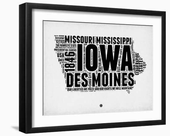 Iowa Word Cloud 2-NaxArt-Framed Art Print