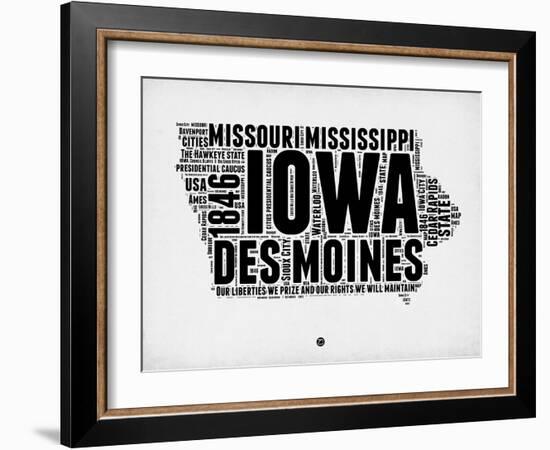 Iowa Word Cloud 2-NaxArt-Framed Art Print