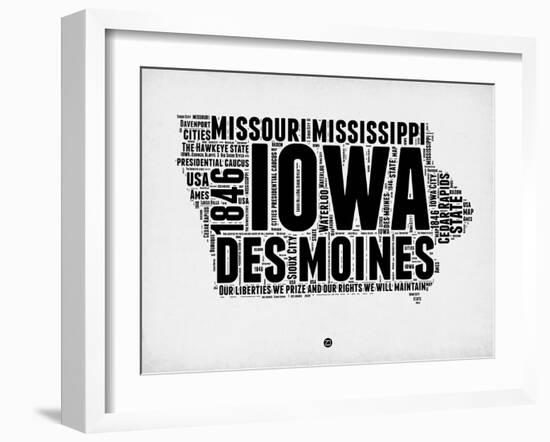 Iowa Word Cloud 2-NaxArt-Framed Art Print