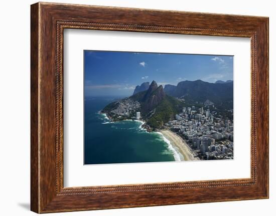 Ipanema Beach, Morro Dois Irmaos, and Vidigal Favela (left), Rio de Janeiro, Brazil-David Wall-Framed Photographic Print