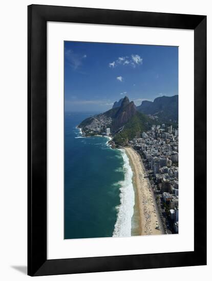 Ipanema Beach, Morro Dois Irmaos, and Vidigal Favela (top), Rio de Janeiro, Brazil-David Wall-Framed Photographic Print