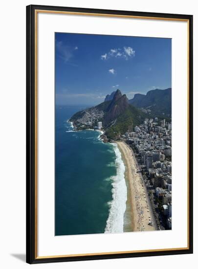 Ipanema Beach, Morro Dois Irmaos, and Vidigal Favela (top), Rio de Janeiro, Brazil-David Wall-Framed Photographic Print