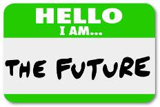 Hello I Am the Future Name Tag Sticker-iqoncept-Photographic Print