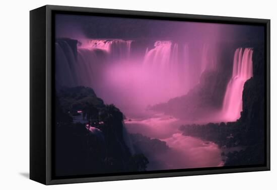 Iquassu (Iguacu) Falls on Brazil-Argentina Border, Once known as Santa Maria Falls, at Twilight-Paul Schutzer-Framed Premier Image Canvas