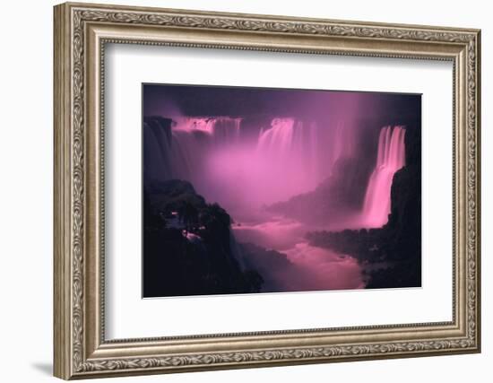 Iquassu (Iguacu) Falls on Brazil-Argentina Border, Once known as Santa Maria Falls, at Twilight-Paul Schutzer-Framed Photographic Print