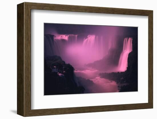 Iquassu (Iguacu) Falls on Brazil-Argentina Border, Once known as Santa Maria Falls, at Twilight-Paul Schutzer-Framed Photographic Print