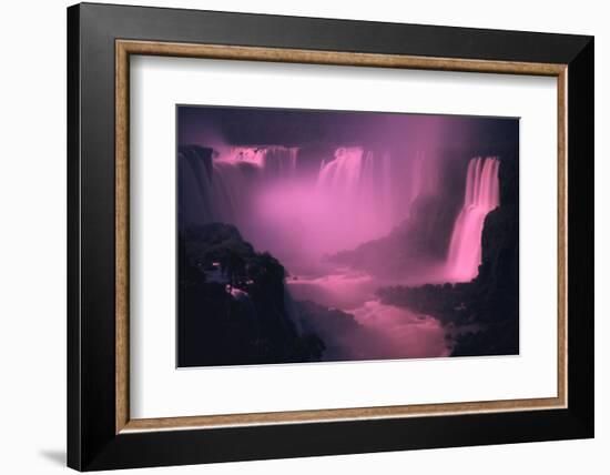 Iquassu (Iguacu) Falls on Brazil-Argentina Border, Once known as Santa Maria Falls, at Twilight-Paul Schutzer-Framed Photographic Print