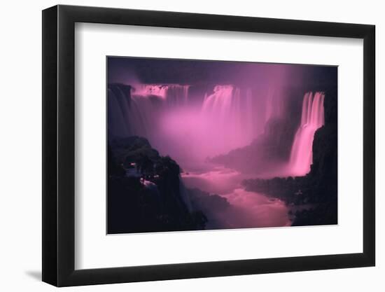 Iquassu (Iguacu) Falls on Brazil-Argentina Border, Once known as Santa Maria Falls, at Twilight-Paul Schutzer-Framed Photographic Print