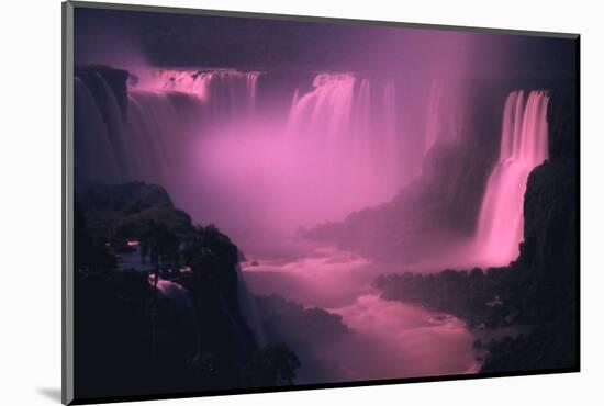 Iquassu (Iguacu) Falls on Brazil-Argentina Border, Once known as Santa Maria Falls, at Twilight-Paul Schutzer-Mounted Photographic Print