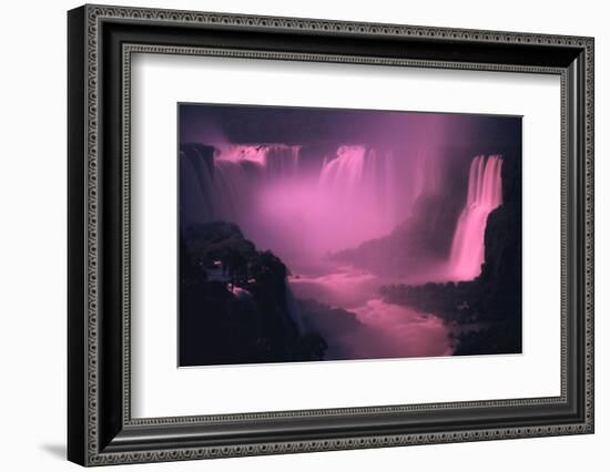 Iquassu (Iguacu) Falls on Brazil-Argentina Border, Once known as Santa Maria Falls, at Twilight-Paul Schutzer-Framed Photographic Print